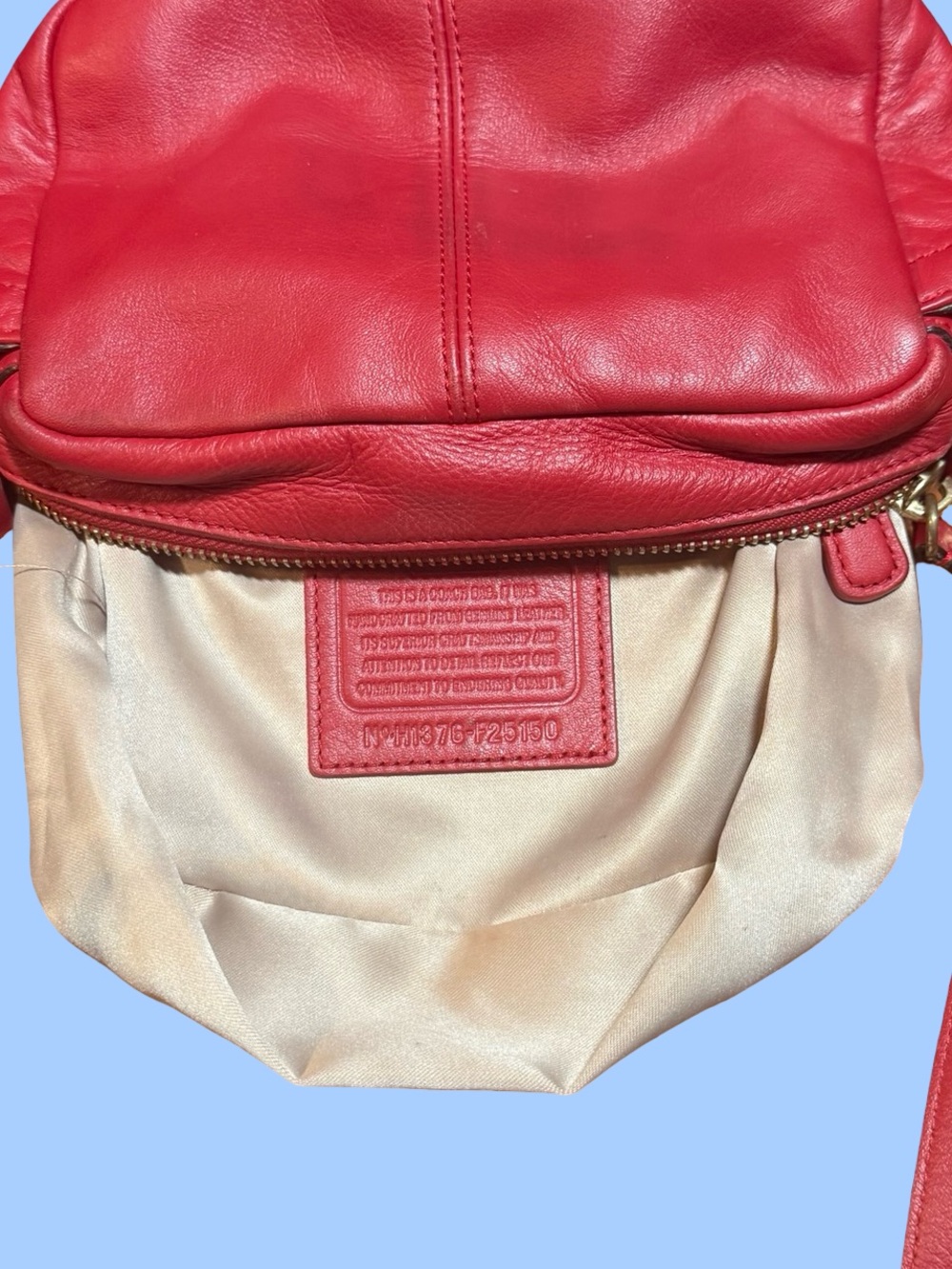 Coach Campbell Red Leather Camera Crossbody Bag – Style F25150 - Picture 8 of 8